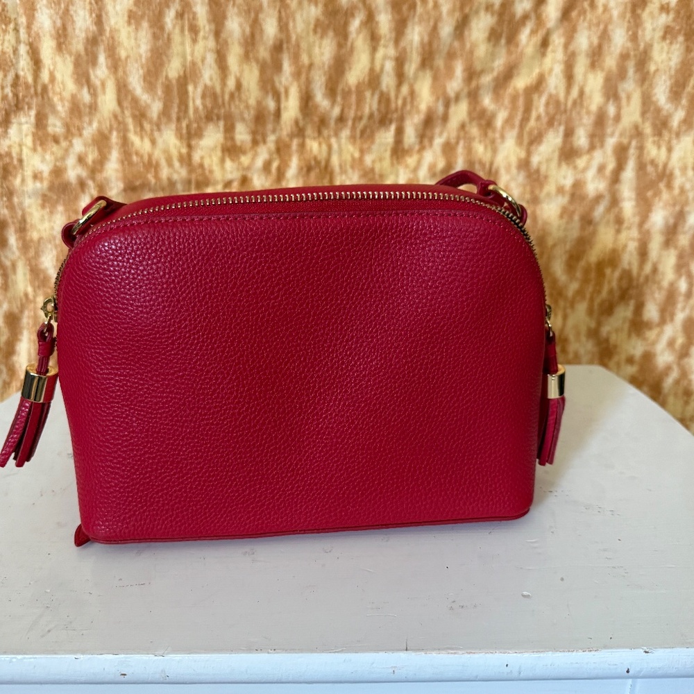 Talbots Red Leather Crossbody Bag
